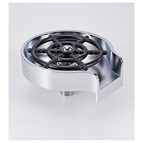 Lave-verres pour évier, nettoyant pour vitres d'évier, lave-verres, brosse à verre pour évier de bar, acier inoxydable, lave-bouteilles, accessoires d'évier de cuisine, lave-verres, argent (1/5)