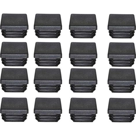 Bouchons en plastique 40x40mm – Embouts carrés noirs pour pieds de meubles – Lot de 16 – Résistants aux chocs et à l'humidité - 16PCS (1/5)