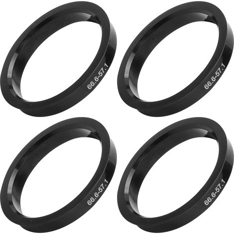 4 x centre rings 66.6 to 57.1 mm, plastic centre rings Universal Aluminium Steel Rims, Vibration Reduction, Easy Assembly Without Tools, Durable Precise Centering (1/5)