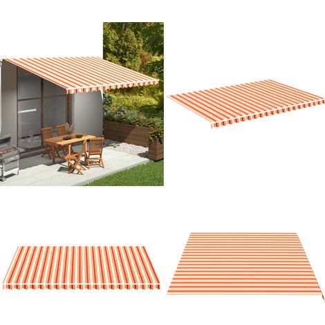 Markisenbespannung Gelb und Orange 5x3,5 m - Markisenstoff - Sonnenschutz - Outdoor Dekoration - Gartenbedarf - Markise - Home & Living (1/5)