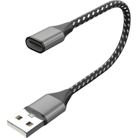 Câble d'extension USB-C femelle vers mâle USB 2.0, adaptateur rallonge (1/4)