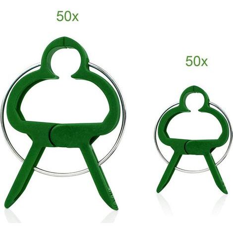 100 Clips de Jardin pour tomates. Roses. concombres et Plantes grimpantes - Pinces Stables pour Fixer Les Plantes grimpantes (1/5)