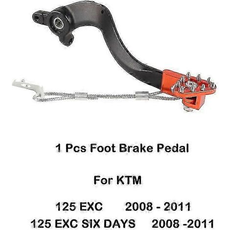 Levier de pédale de frein arrière unique en aluminium CNC, compatible avec KTM 125 EXC Six Days 125cc Dirt Bike 2 temps Enduro (2008-2011) (1/5)