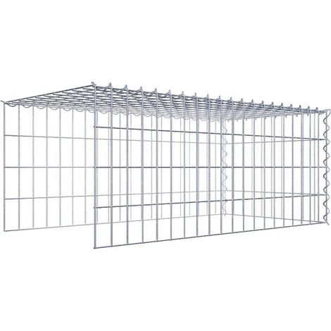 Gabiondeco - Gabion - Element de prolongation en hauteur et en longueur 100 cm x 40 cm x 50 cm (L x H x P). maille 5 x 10 cm. Spirale. Attention il manque deux gril... (1/5)