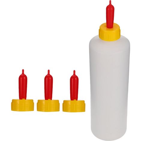 Biberon pour Chevreau 400ml en Plastique Blanc, 1 Set  Tétine de Rechange Incluse, Alimentation Pratique, Design Créatif pour Agneaux et Jeunes Animaux (1/5)