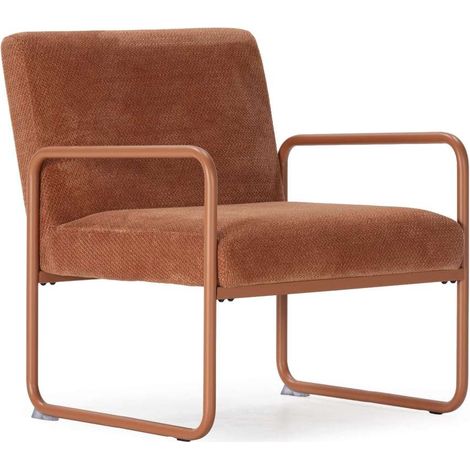 Sillón modelo Violeta tapizado textil terracota, 80cm(alto) 70cm(ancho) 77cm(largo) (1/5)