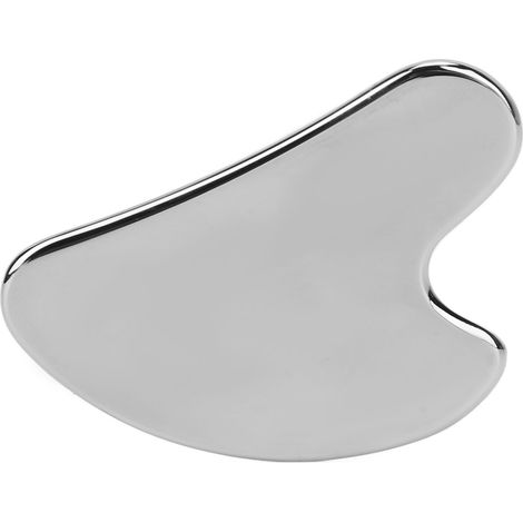 Gua Sha en acier inoxydable, grattoir de massage ergonomique en acier inoxydable poli miroir, positionnement rapide, pour les bras, le dos et les jambes (1/5)