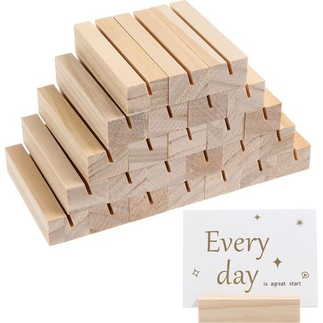 pièces de support photo en bois véritable pour cartes de (1/5)