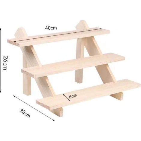 3 Niveaux Présentoir en Bois Porte-Boucles D'Oreilles et Porte-Bague Détachable en Bois Non Fini Présentoir Carte Bijoux avec Rainure pour Détail Présentoir Bijoux Collections Figurines Pops (1/3)