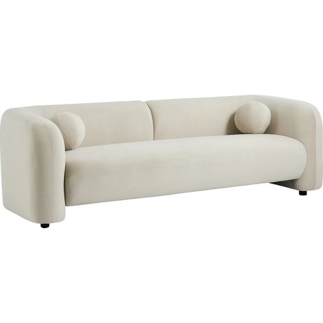 Divano 3 posti in Velluto Beige - OVOTAS (1/5)