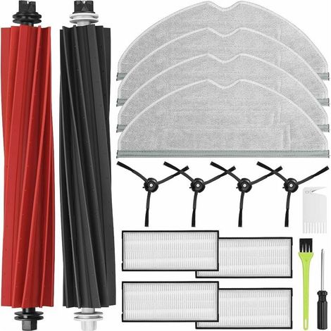 Kit et accessoires compatibles pour Roborock S8 Pro Ultra, pièces de rechange pour Roborock S8/S8 Plus, 2 brosses principales, 4 filtres, 4 lingettes de nettoyage et 4 brosses latérales, pièces détach (1/5)