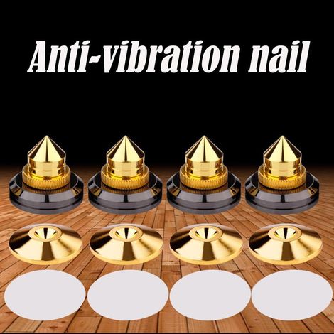 Pointe D Isolation Pour Enceinte - En Alliage De Cuivre Oxygené OFC - Pour Amplificateur Et Equipement Audio - Lot De 4 Avec Disques De Sol Et Ruban Adhesif (1/5)
