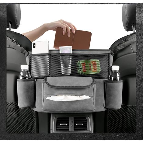 Attache-sac de voiture - Organiseur de voiture - Grande capacité - Attache-portefeuille de voiture - Organiseur et support de rangement pour la console centrale - Organiseur de voiture pour documents  (1/3)