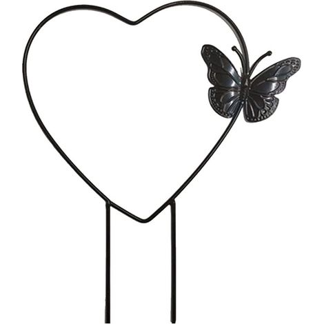 Tuteur Pour Plantes Grimpantes - Tuteur En Fer Noir En Forme De Papillon Ou D'Oiseau - Pour Intérieur Et Extérieur - 1 Pièce (1/4)