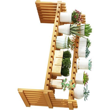 Plateau de Table en bambou pour plantes, étagère à fleurs, pour intérieur et extérieur, maison, Patio, pelouse, jardin, balcon, grand 60cm/23,62 pouces (1/5)