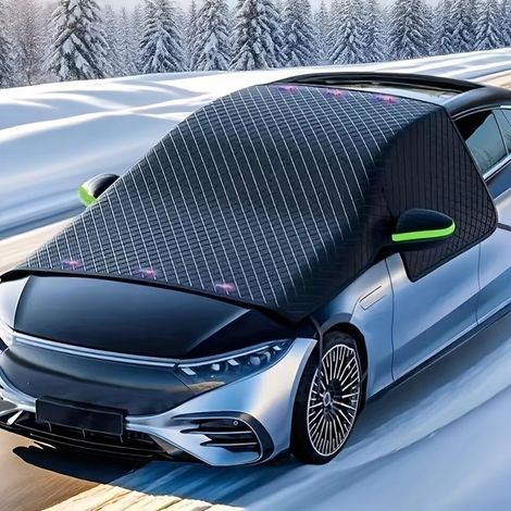 Universelle Auto-Windschutzscheiben-Schneeabdeckung: Strapazierfähiges 300D Oxford-Gewebe mit UV- und Eisschutz, einfach zu montieren, geeignet für SUVs, LKWs und Transporter. (1/5)