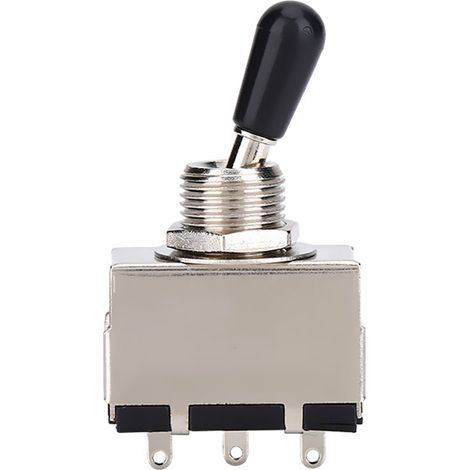 Interrupteur à bascule 3 positions fermé avec bouton noir, pièce de rechange pour guitare électrique style LP, 1 pièce. (1/5)