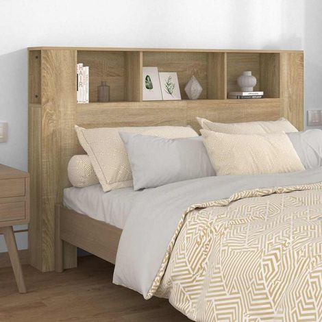 vidaXL Armoire de tête de lit chêne sonoma 160x18,5x104,5 cm (1/5)