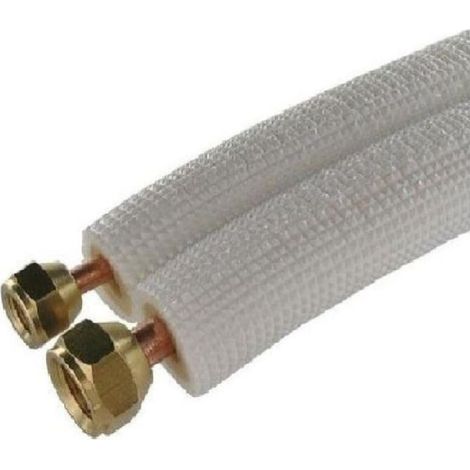 Liaison frigorifique M1 3 mètres – Raccords 1/4 et 3/8 – Épaisseur 0,80 mm – Compatible R22, R407C, R410A, R507A