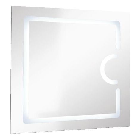 [JAMAIS UTILISE] ONDEE ZEN - Miroir salle de bain rétro-éclairant NEVIS - Argent - 80x80cm - Verre - Fonction antibuée (1/3)