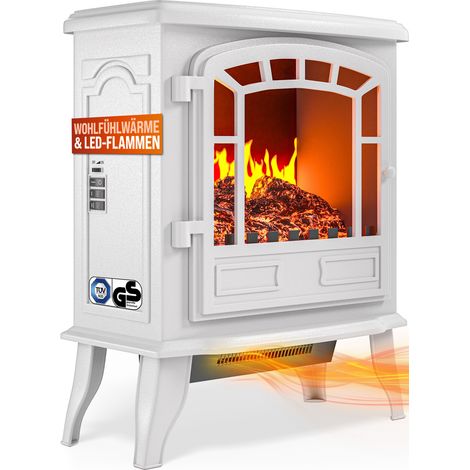 MONZANA® Elektrokamin mit Heizer Kaminfeuer LED 2000W elektrischer Heizlüfter Elektroofen mit Flammen Dekokamin weiß (1/5)