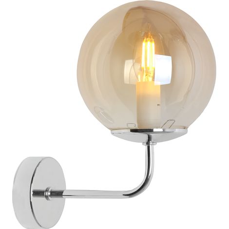 LAMPADA DA PARETE SIENA CROMO 1 LAMPADA PIANA MIELE E14