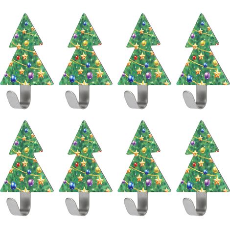 Lot de 8 crochets décoratifs pour sapin de Noël en acier inoxydable, sans perçage, accessoires de cuisine (1/5)