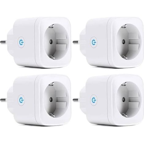 Prise connectée - Sans marque - 4 prises - Compatible avec Alexa et Google Home - Étanchéité IP44 - Type F (1/2)