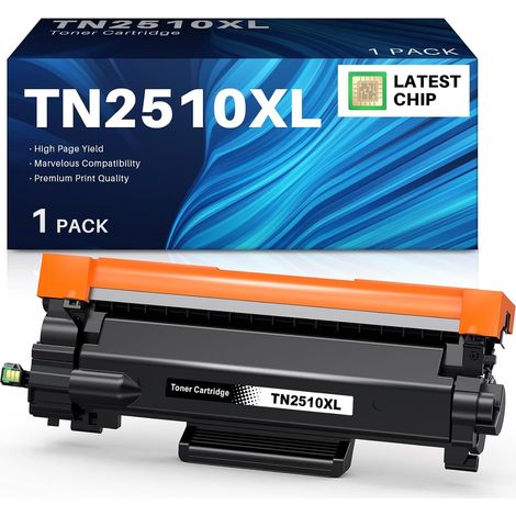 TN-2510XL Cartouche de Toner, Haute Capacité, Puce Récente, Compatible pour Brother TN2510 TN2510XL Toner Compatible pour Brother HL-L2400DW MFC-L2835DW DCP-2665DW DCP-L2660DW MFC-L2800DW (Noir) (1/5)