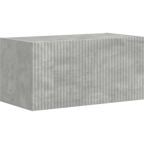 Mobile porta TV da parete moderno con mensola pratica 60 x 31 x 29 cm in legno ingegnerizzato cemento 020054890