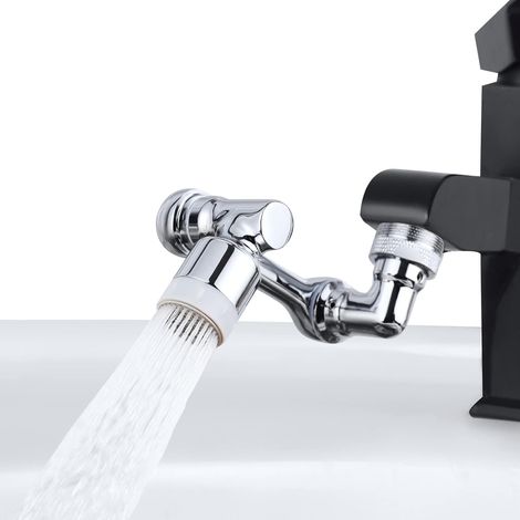 Aérateur de robinet pivotant à 1080°, tête de robinet de cuisine avec filtre protecteur 2 m (1/5)