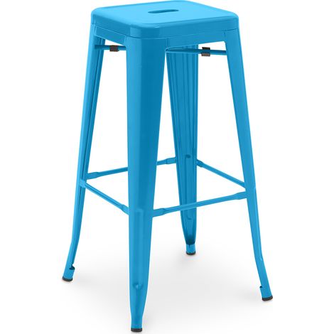 Tabouret de bar - Design industriel - 76cm - Nouvelle édition- Stylix Turquoise