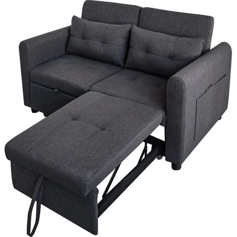 3-in-1 Schlafsofa 2-Sitzer ausziehbar mit verstellbarer Rückenlehne, USB und Seitentaschen (1/5)
