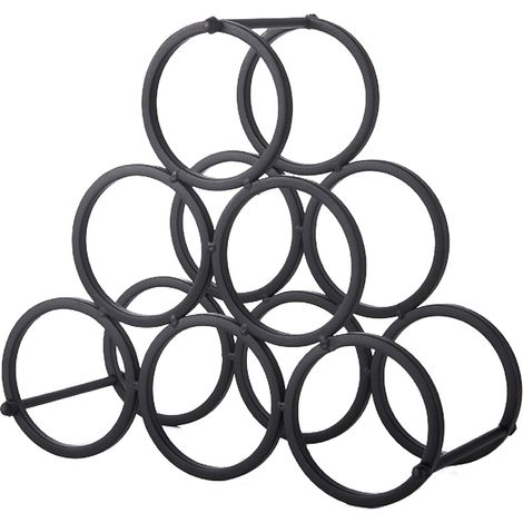 Tisch-Weinregal aus Eisen [Regal 31 x 31 cm], schwarz, abnehmbar, für die Dekoration von Zuhause und Bar (1/5)