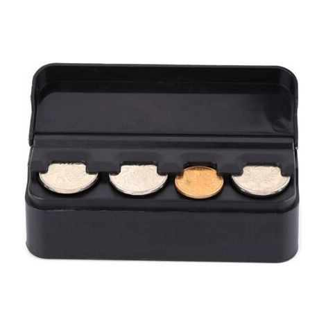 Boîte de rangement de pièces de monnaie de voiture, porte-pièces de voiture avec 4 Compartiments,changeur d'argent Euro et Coin pour maison et à la voiture (1/5)