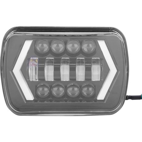 Autoscheinwerfer, 7-Zoll-Quadrat-LED-Scheinwerfer mit Blinkern, passend als Ersatz für Halo-Ringe mit Tagfahrlicht (DRL) für Wrangler, Cherokee, W250, Silverado und Celica (1996–2017)