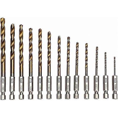 Coffret de 13 forets hélicoïdaux HSS pour bois avec revêtement en titane, de 1,5 à 6,5 mm (1/5)