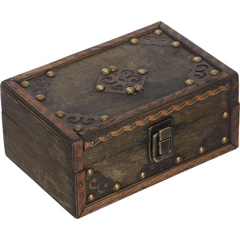 Coffre à Bijoux Vintage en Bois Surface sans Éclats et Construction Robuste pour Rangement de Souvenirs et Décoration de Salon (1/5)