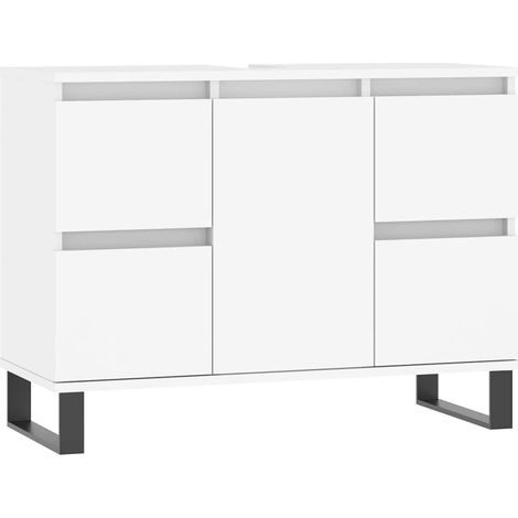 Maison Exclusive - Badschrank Weiß 80x33x60 cm Holzwerkstoff