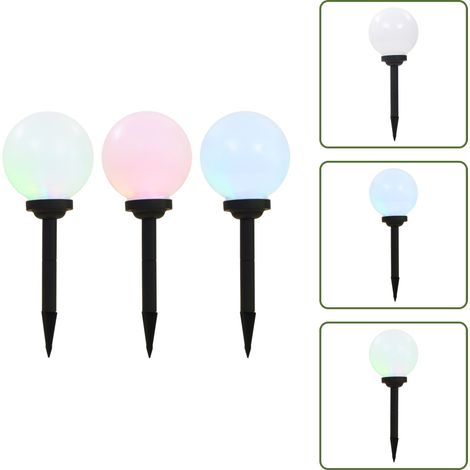 Outdoor Solarleuchten 3 Stück LED Kugelförmig 20 cm RGB - Outdoor Beleuchtung - Solarleuchte - Gartenbeleuchtung - Terrasse Beleuchtung - Kugellampe (1/5)