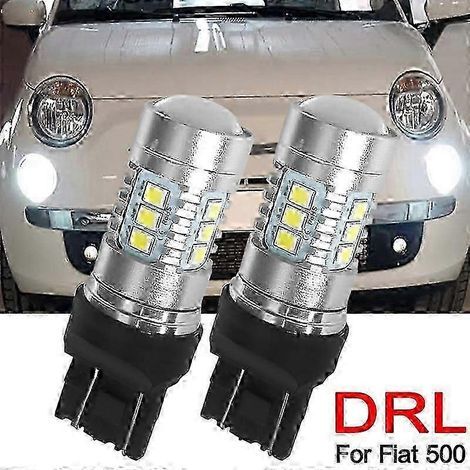 Ampoules LED pour feux de jour Fiat 500 T20 7443 580 582 W21/5W, blanc 6000K 12V, ultra-lumineuses, nouveaux modèles