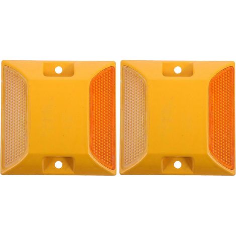 Lot de 2 balises de signalisation routière réfléchissantes pour allées, dos d'âne et autoroutes-9.50X9.50X2.00CM