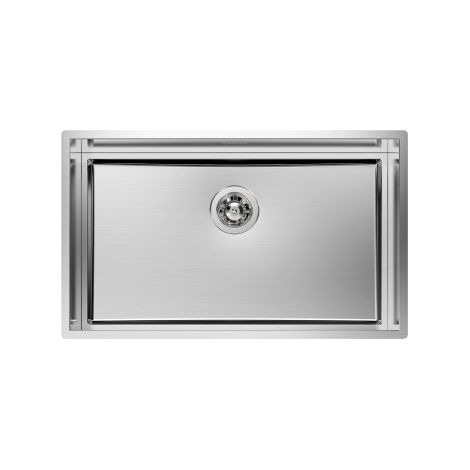 Foster 1252 051 Master Lavello Acciaio Inox Spazzolato da incasso Filotop Gocciolatoio a Sinistra 2 Vasche 100x52cm (1/5)