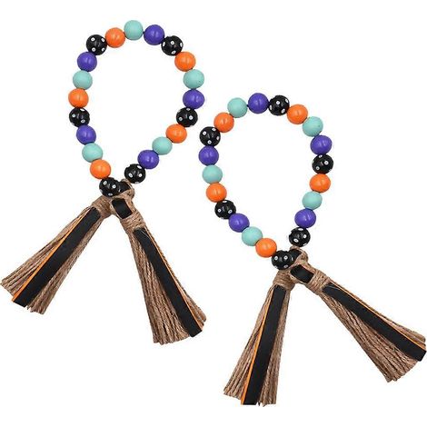 Guirlande de perles en bois, ornement suspendu, 6 pièces, enfilé de perles en bois (1/5)