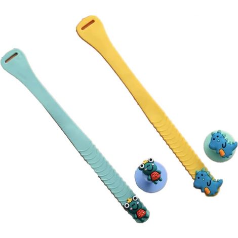 Lot de 2 poignées de siège de toilette en silicone anti saleté Motif dessin animé créatif Pour la maison, le bureau, l'hôtel