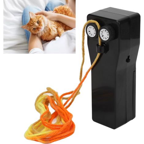 Lanzador eléctrico de cuerda para juguetes de gatos, antiestrés, niños – ABS resistente, portátil, con pilas AA (1/5)
