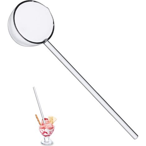 Cuillère À Mélanger En Verre - 25,2 cm - Pour Café Lait Cocktail Glace - Usage Bar Restaurant Maison - 1 Pièce (1/5)