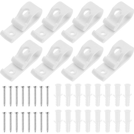 8pcs Clips de Sécurité pour Store Enrouleur en Plastique Clips de Cordon Chane de Store Enrouleur Romain en P pour Stores Vénitiens en Nid d'abeille à Rouleau Romain Vertical, Blanc (1/4)