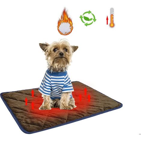 Tapis chauffant pour animaux de compagnie, couverture auto-chauffante pour chats et chiens, lavable, tapis chauffant d'intérieur (1/5)