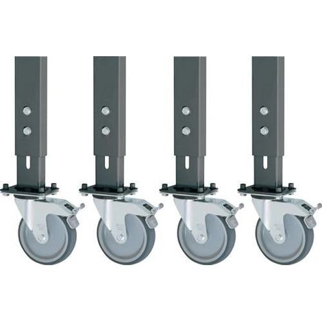 Juego de 4 ruedas fijas giratorias 125mm d.f.bancos de trabajo H.760-1080mm RAU